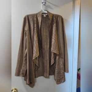 Coldwater Creek cardigan suede 1x